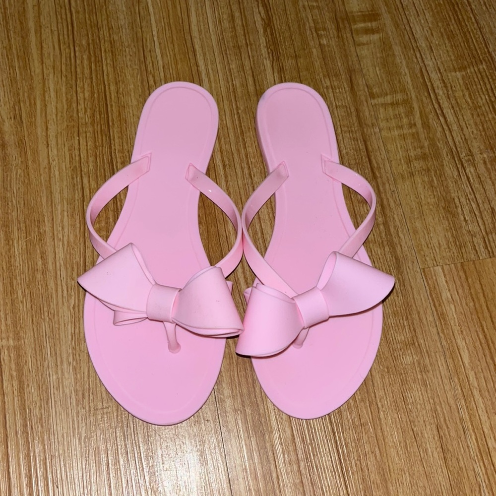 pink bow sandals
